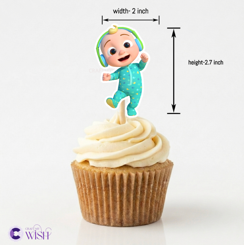 Cocomelon Cupcake Topper – Printed Birthday Party Decoration for Kids Design1