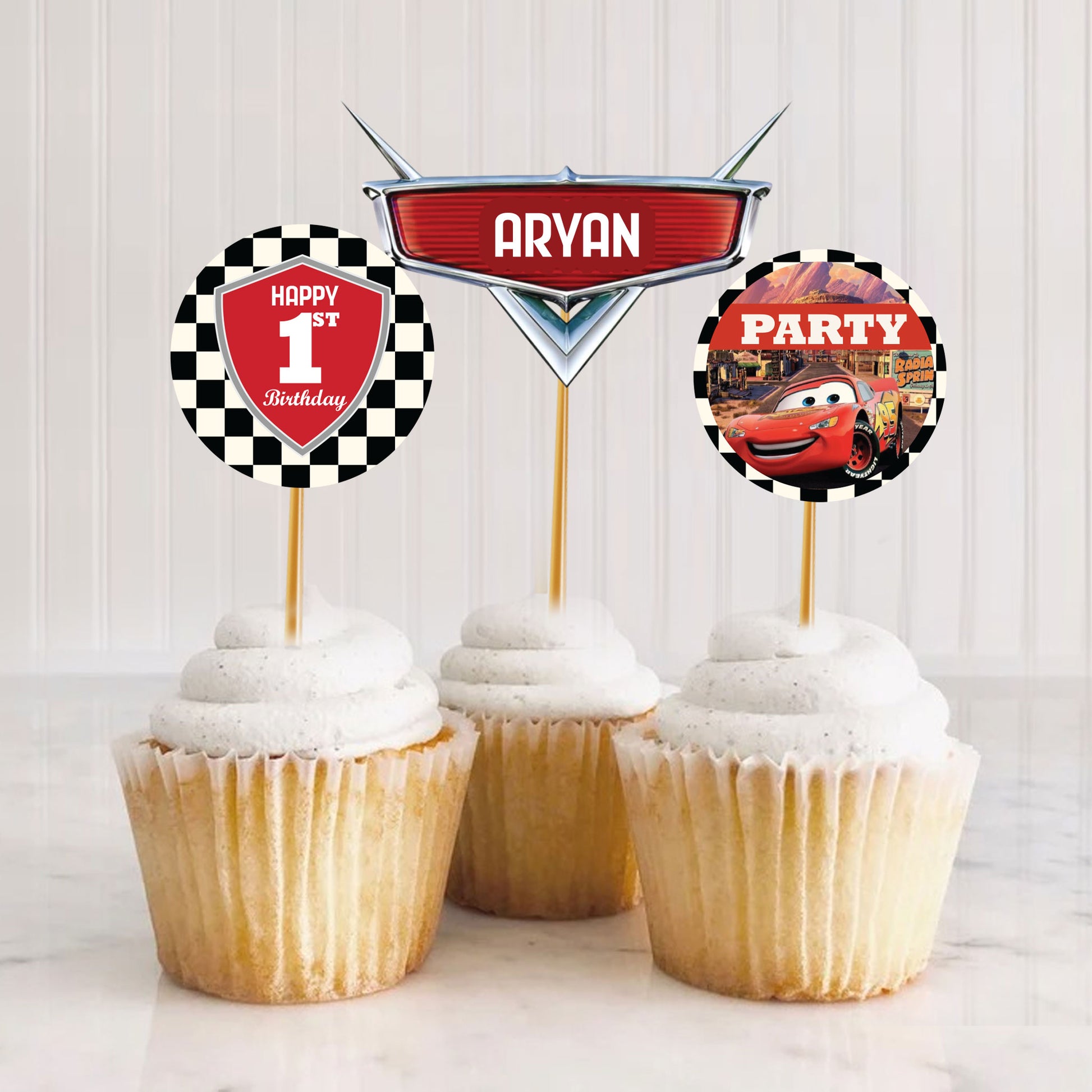 Car Theme Cup Cake Topper D1