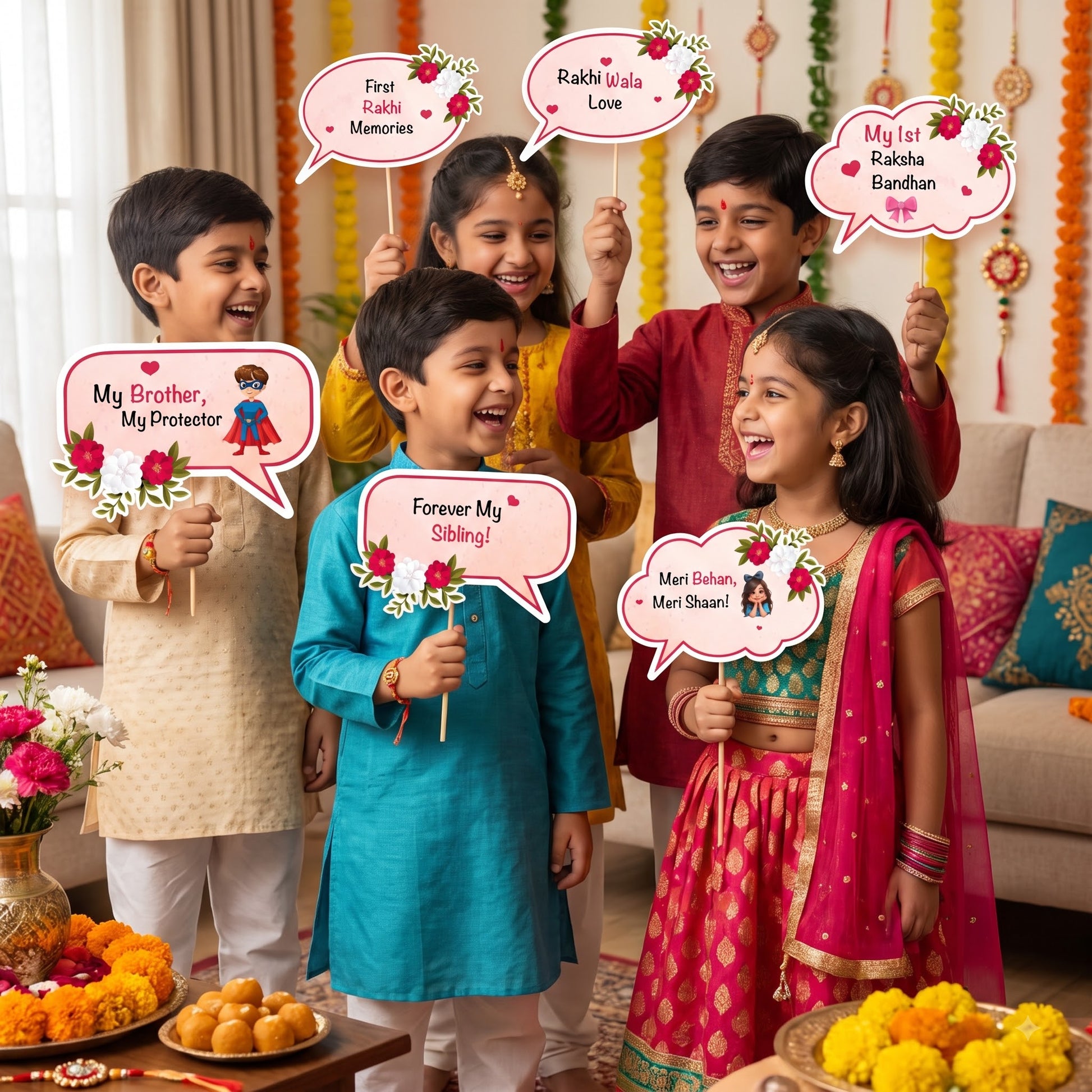First Rakhi Celebration BASIC PACKAGE 1st Rakhi Banner & Props