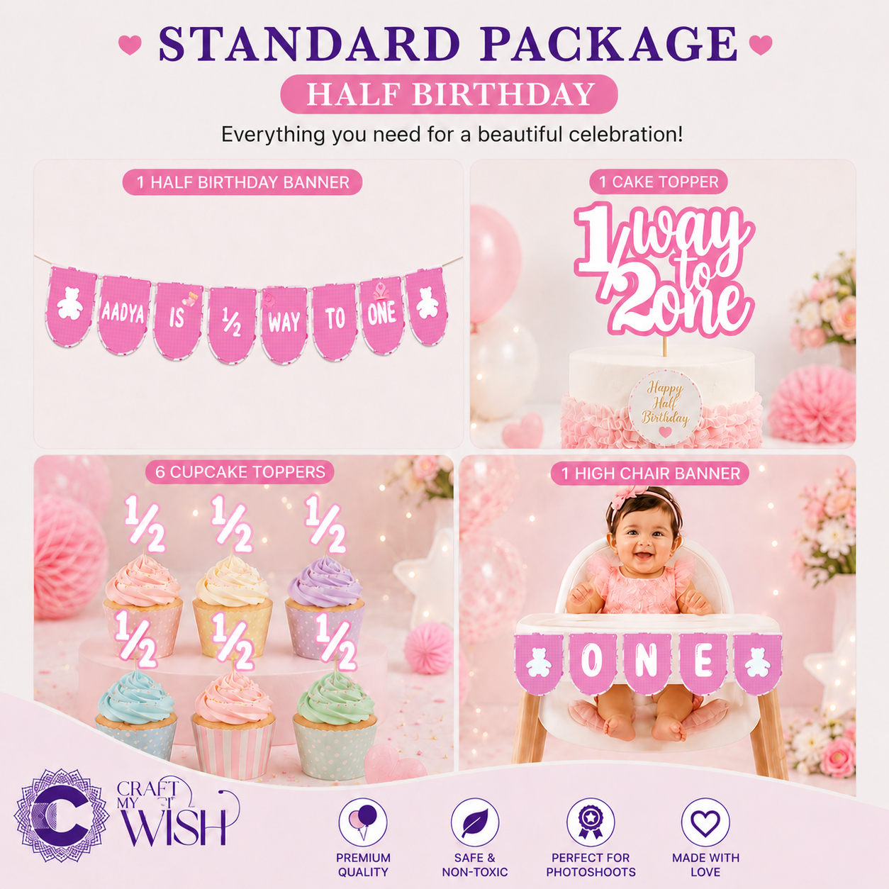 Six Month / Half birthday Standard Package Baby GIRL