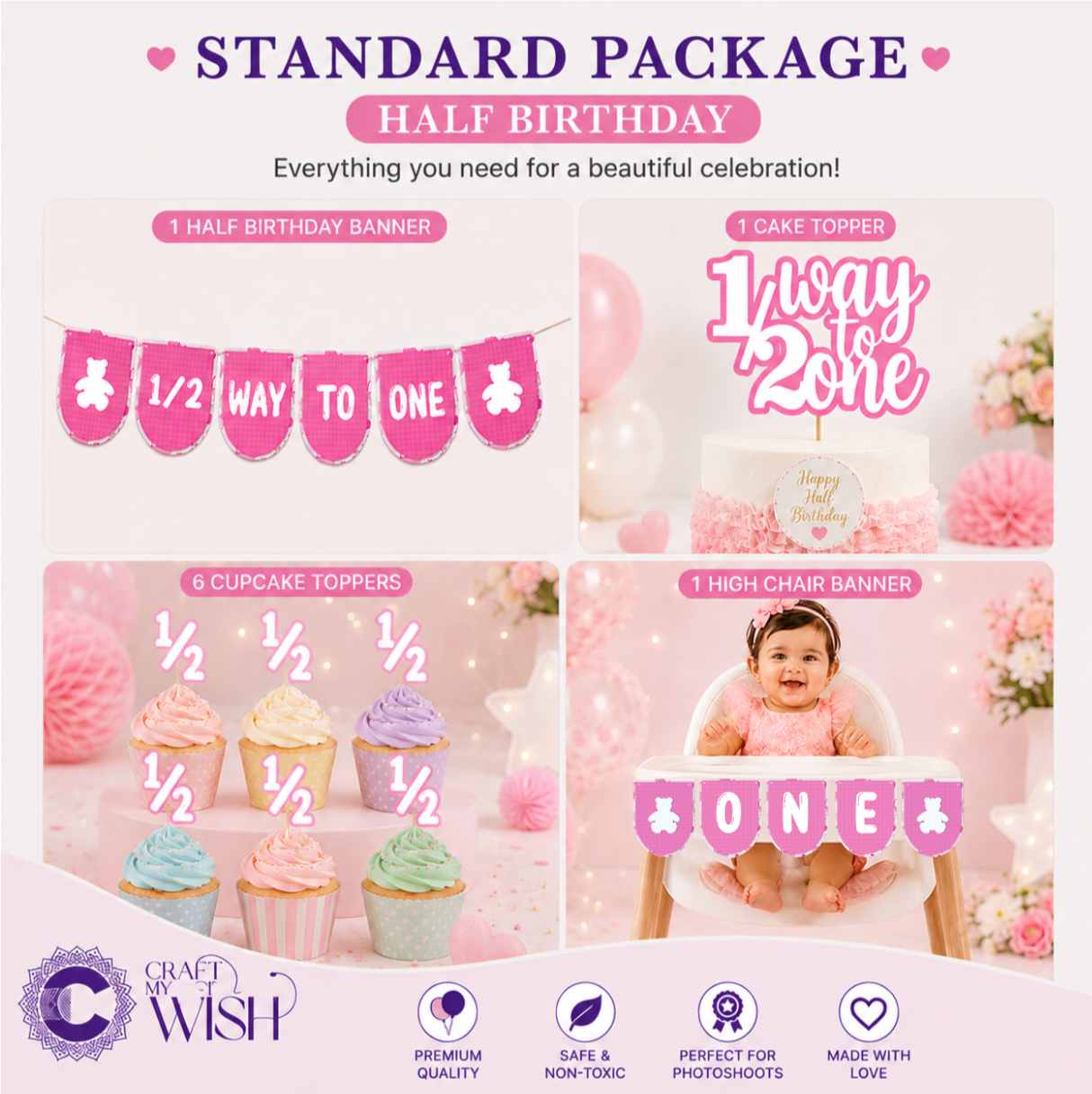 Six Month / Half birthday Standard Package Baby GIRL