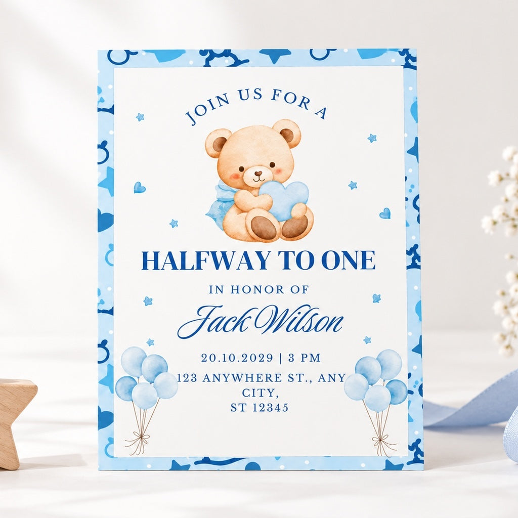 HALFWAYTOONE Birthday Invite