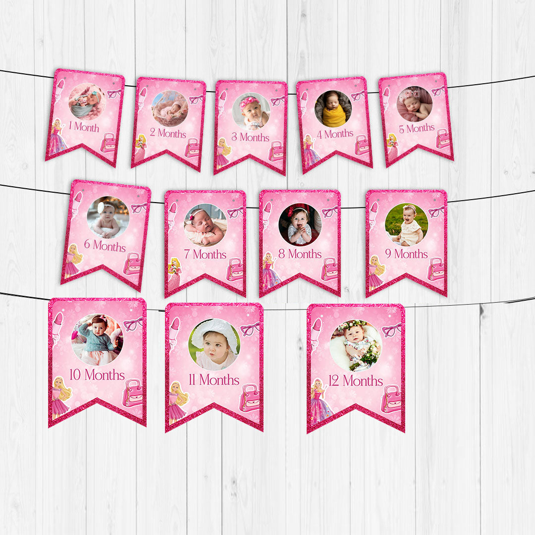 Barbie 12 Months Photo Banner