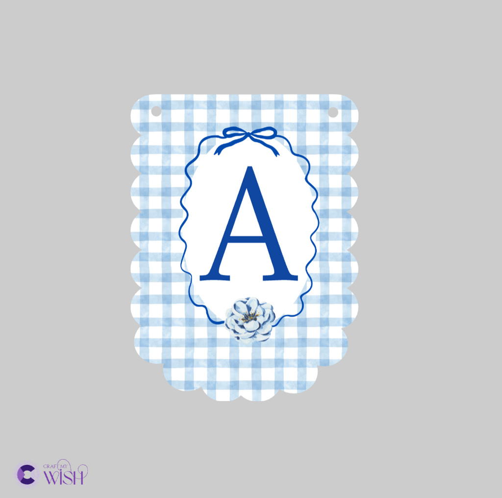 Personalized Naming Ceremony Bunting Banner | Paper Party Decor Blue