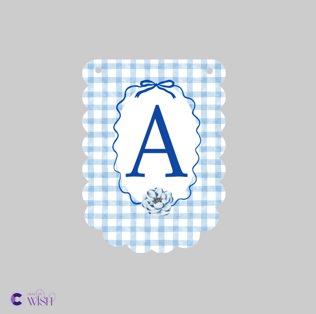 Personalized Naming Ceremony Bunting Banner | Paper Party Decor Blue