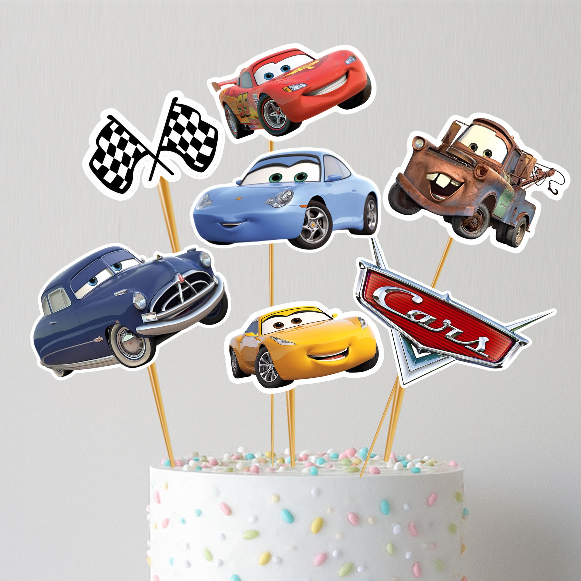 Car Theme Printed Cake Topper