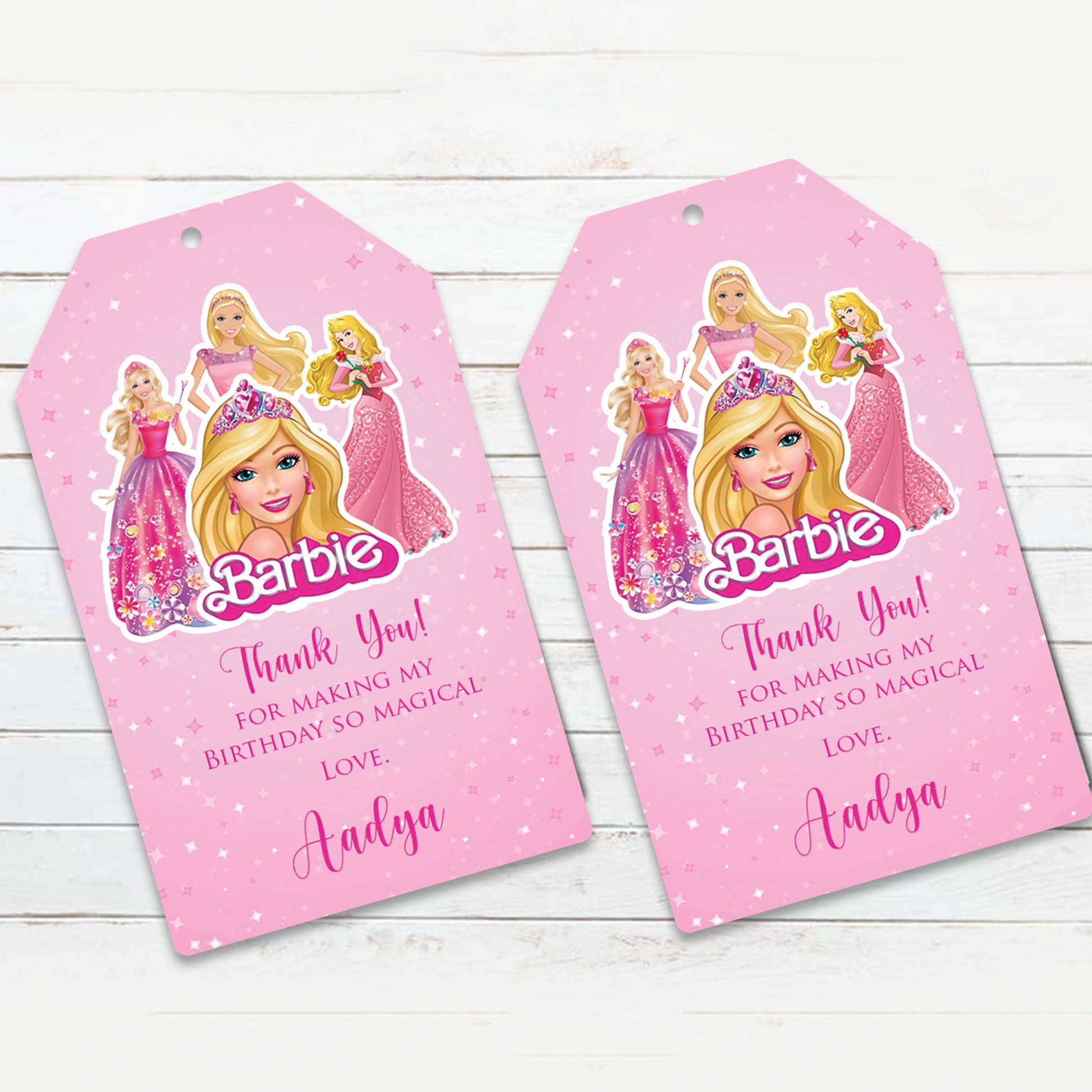 Barbie Theme Gift tag