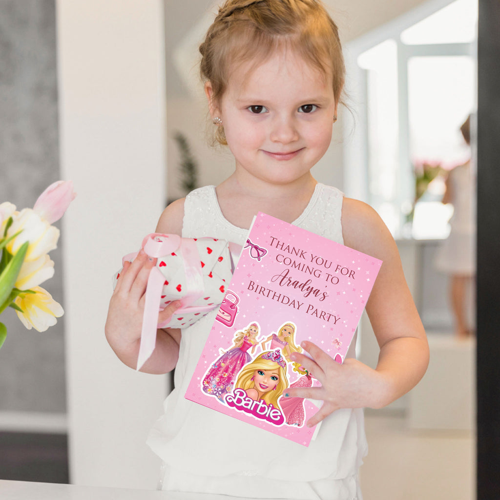 Barbie Theme Thank You Card